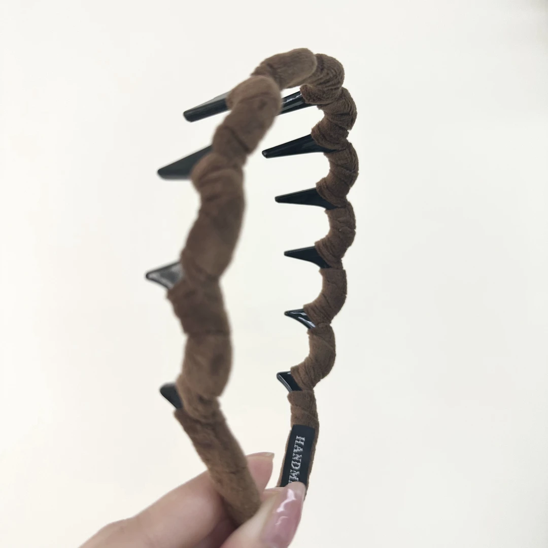 L104夕洛咖色日韩复古风休闲风女原创设计发箍手工饰品发饰时尚