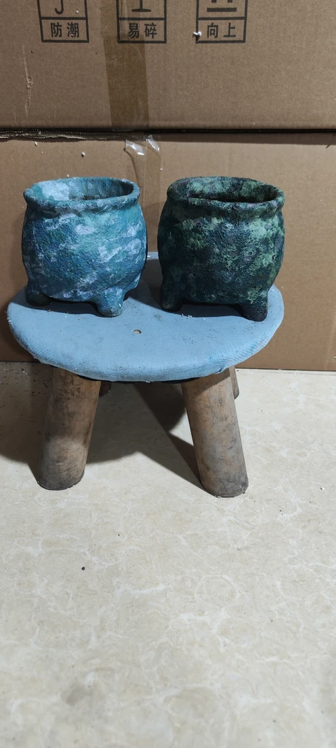 景德镇手工多肉花盆高12口9.5定款不定色两个装