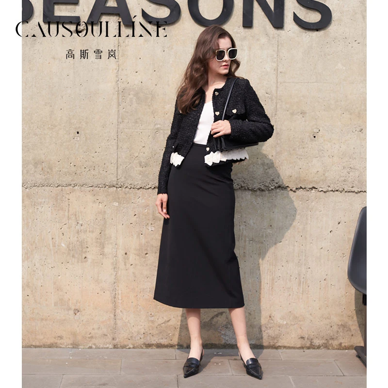 高斯雪岚【秋装活动】显瘦气质女装半身裙中长款裙子24318055