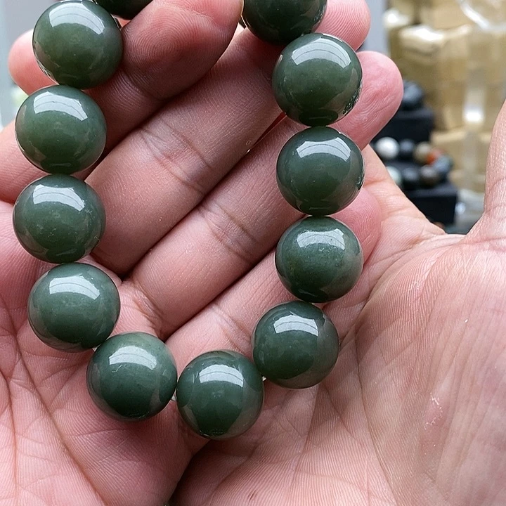 【闪购商品】未镶嵌手链和田玉18且末蓝浅