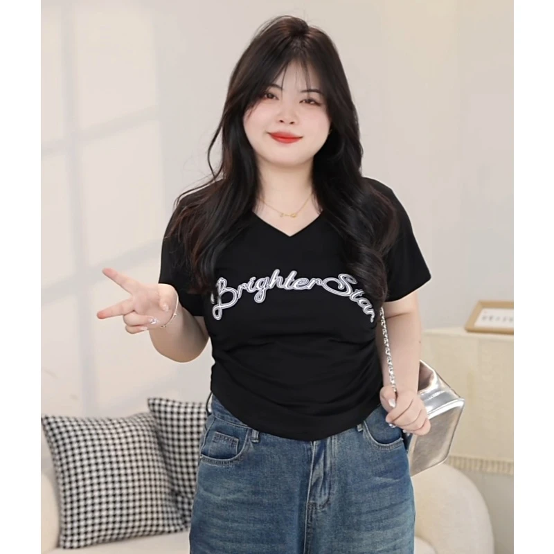 【夏款上新】新款夏季遮肚子大码印花显瘦百搭休闲洋气上衣女装