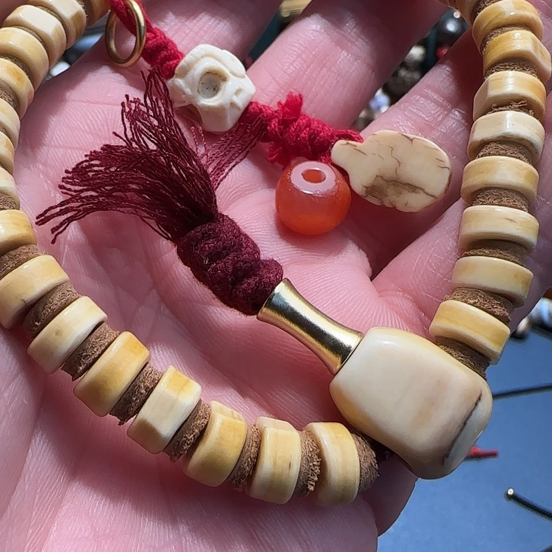 清***畅手串/手链牛骨嘎嘎帅一套白色牛骨弟弟的