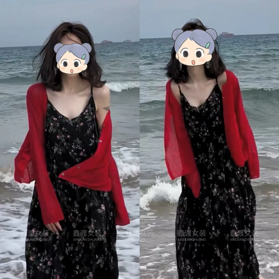 2025春夏新款时尚显瘦气质女士网红洋气两件套百搭款D5298