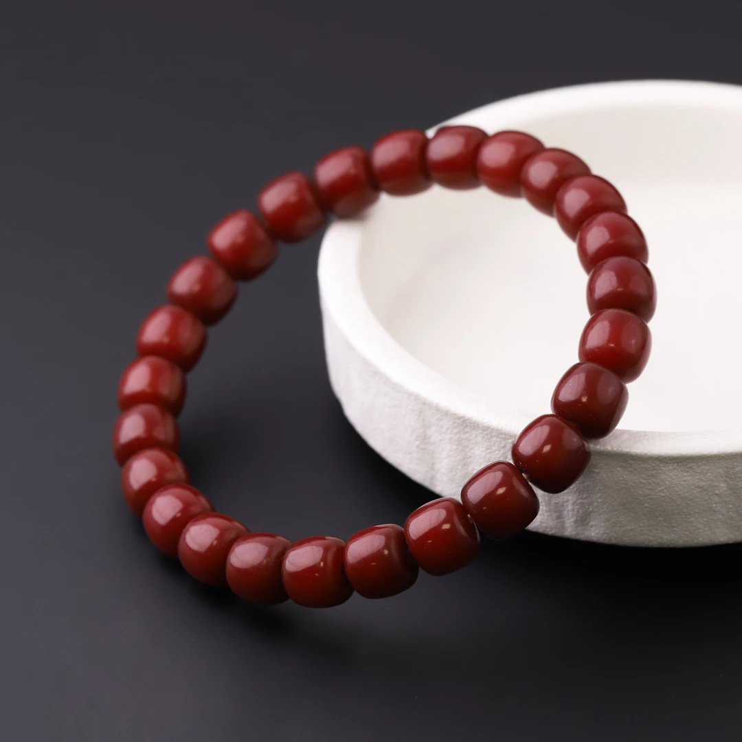 S8360-2 精工高抛朱供菩提根老型单圈文玩手串