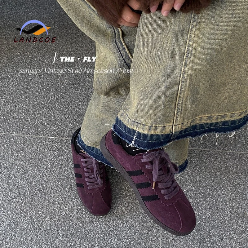 LANDCOE港澳风复古风德训鞋女新款软底休闲运动板潮鞋韩版潮流厚