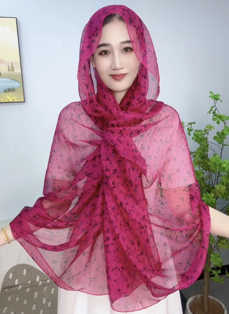 Y春秋洋气时尚百搭女士薄款春夏民族风百变紫罗兰沙滩巾（180*130）