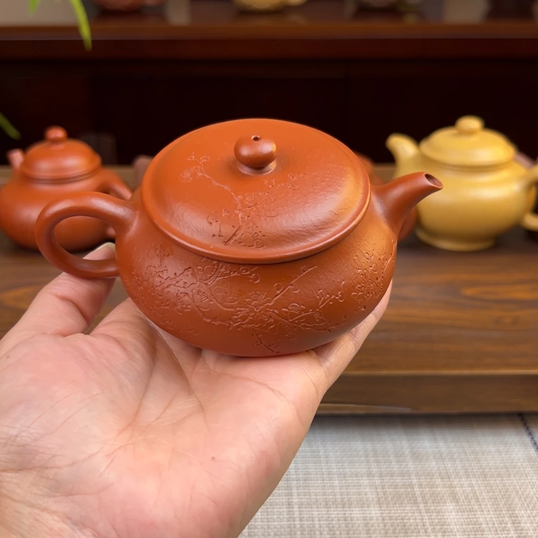 紫砂茶壶朱泥明炉全手120cc