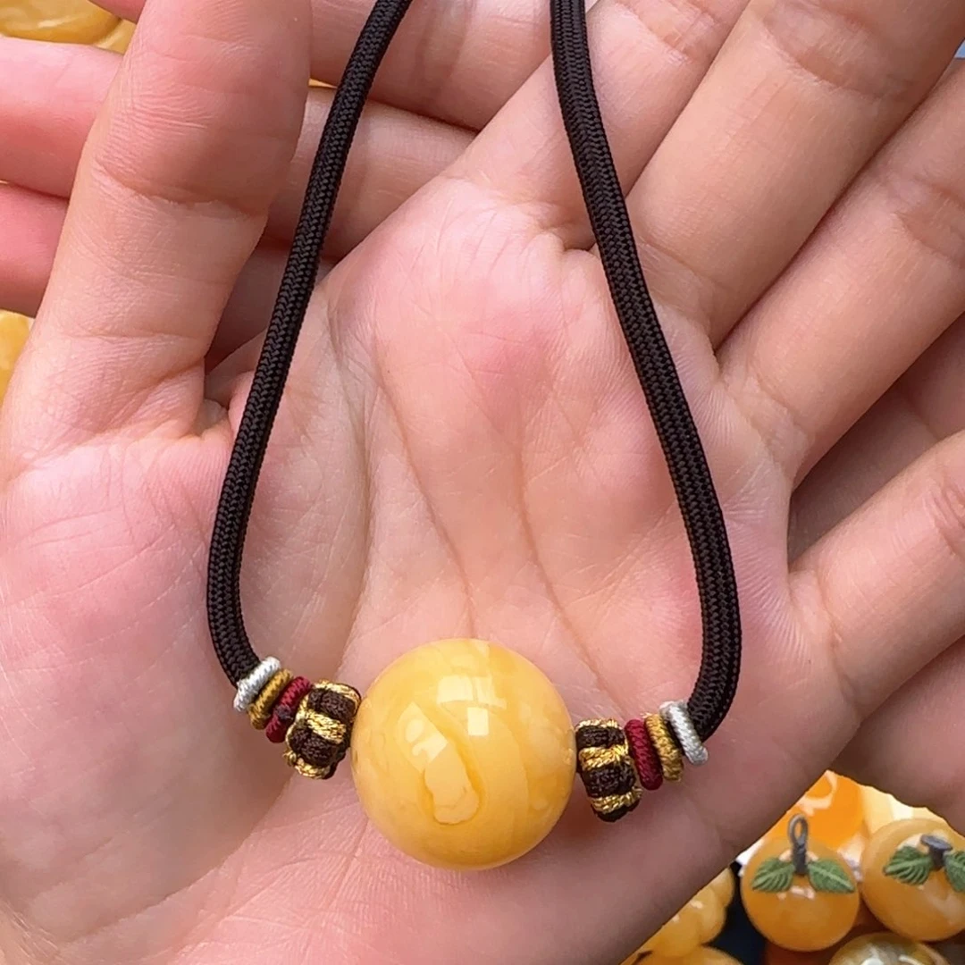 琥珀颈饰未镶嵌J*圆珠