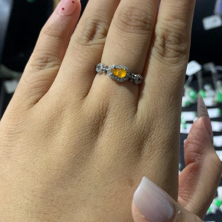 翡翠银S925镶嵌戒指