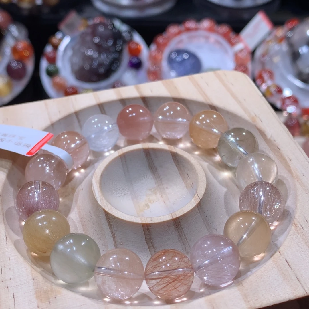 手链水晶未镶嵌彩兔毛12mm