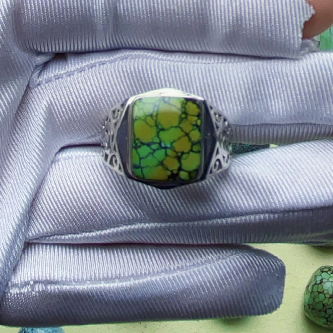 绿松石银S925镶嵌绿松石