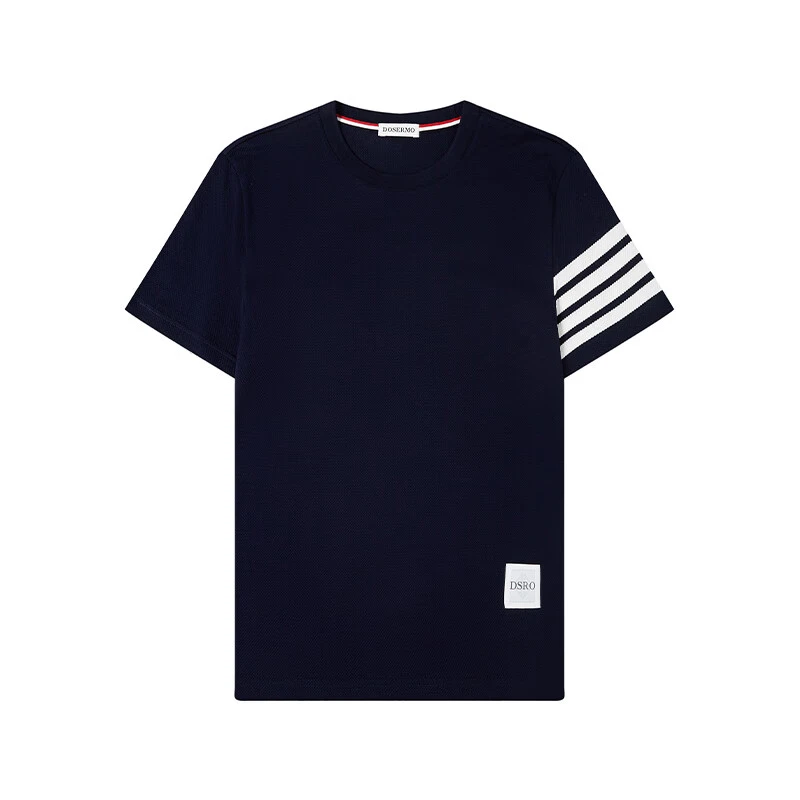 丹西摩（DOSERMO）轻奢男装短袖男T恤纯色条纹t恤短袖660252591