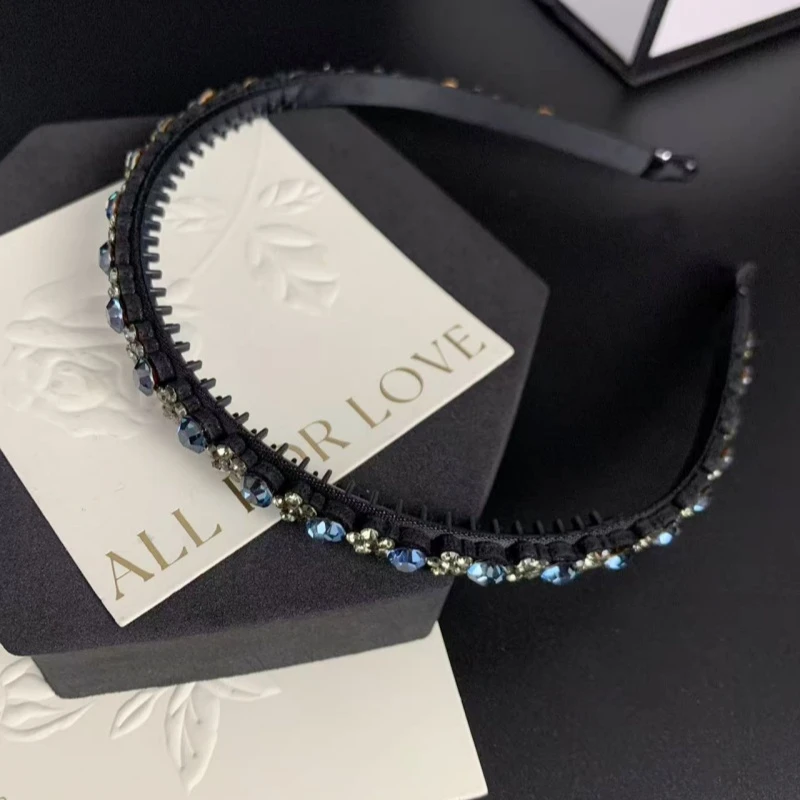 K227【金灿灿】墨蓝色梅花精致简约发