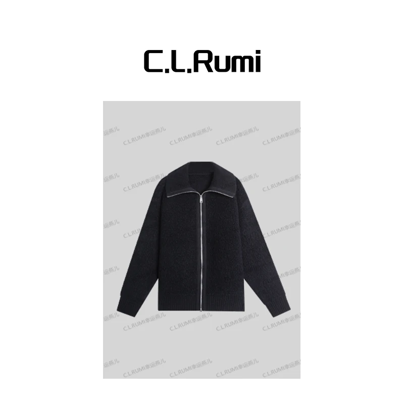 【Rumi精选】“冬日煮雪”高克重加厚立领拉链颗粒羊毛外套7264wt