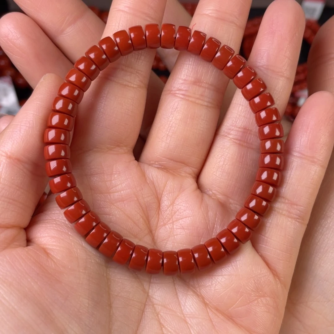 【闪购商品】南红玛瑙手链未镶嵌欧**康满肉满色花