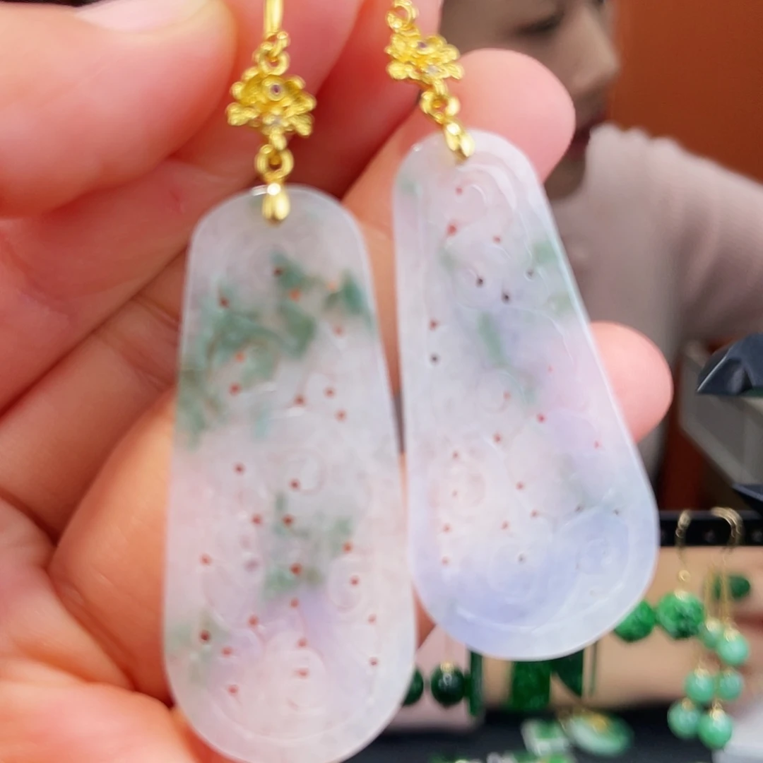 翡翠未镶嵌耳饰饰品