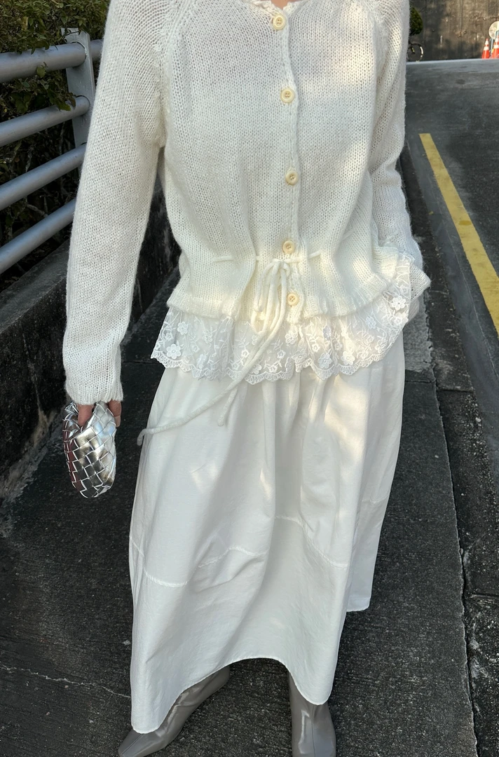 YZZ[茧型半裙]后松紧拼接调性简约半裙