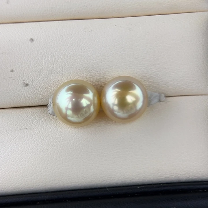 颈饰海水珍珠未镶嵌11.8mm 金珠 素钉 超亮