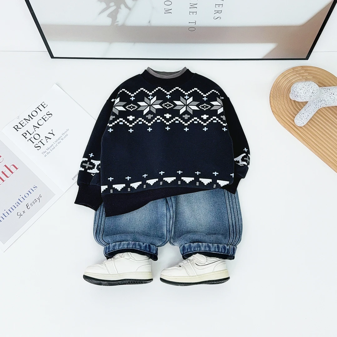 儿童卫衣加绒款长袖2025新款秋冬装男童 HZ251224 悠悠童话童装