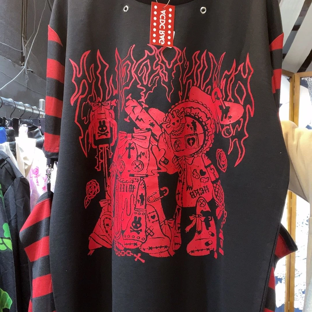 Acdc红黑条纹上衣