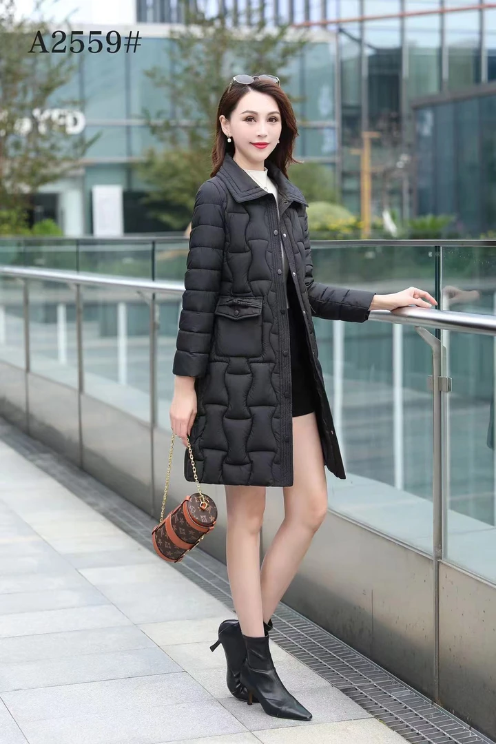 《霞姐服饰》冬季新款百搭时尚中长款棉服外套女休闲减龄货号：2559