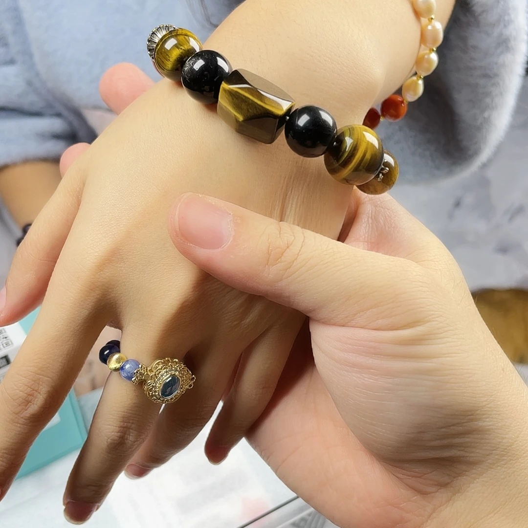 手串银S925镀金镶嵌水晶