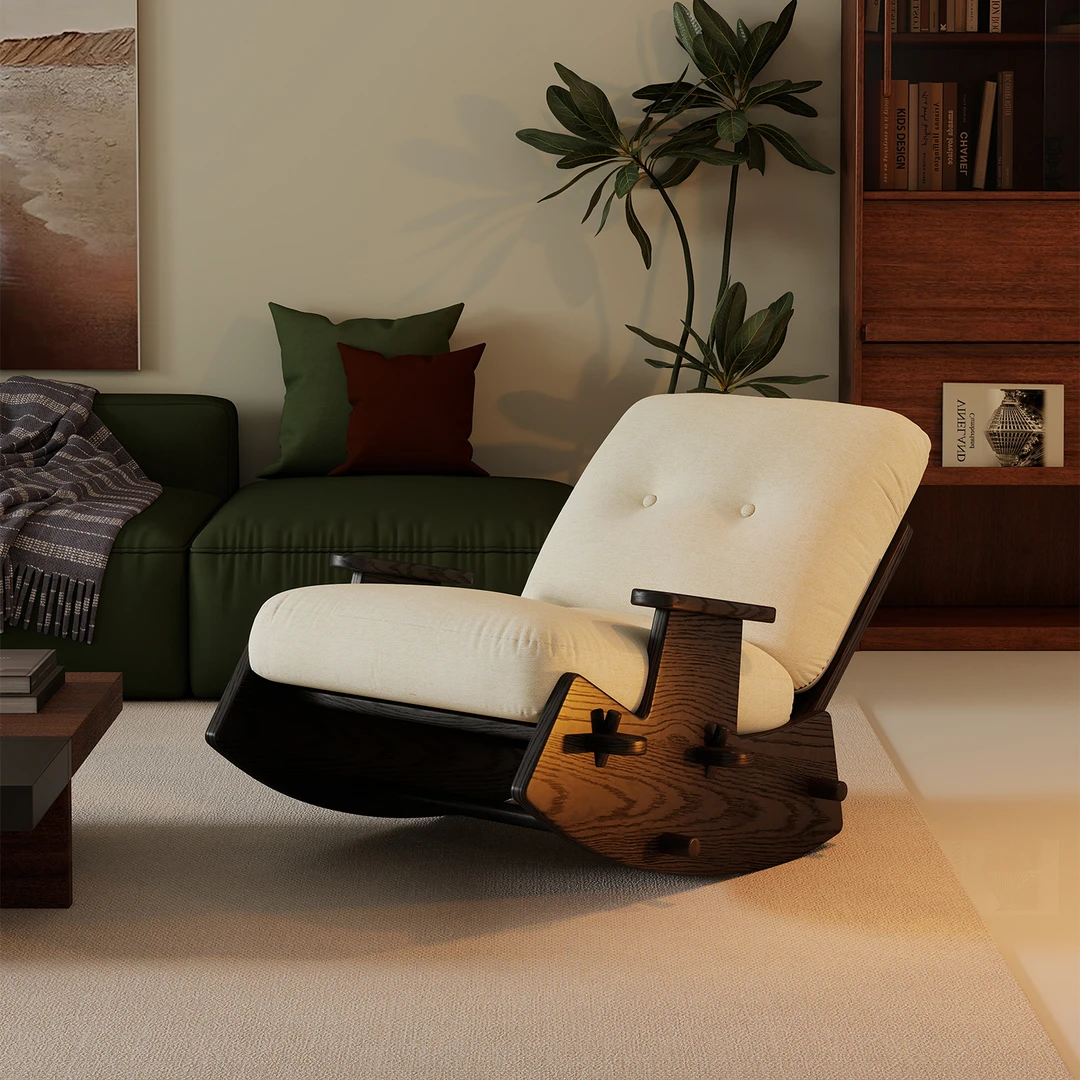 复古实木摇摇椅单人躺椅家用阳台休闲椅可睡可躺客厅懒人沙发椅子