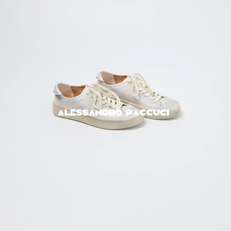 AP洛哥51063XA【迈步】头层牛皮做旧系带时尚百搭复古小白鞋休闲鞋