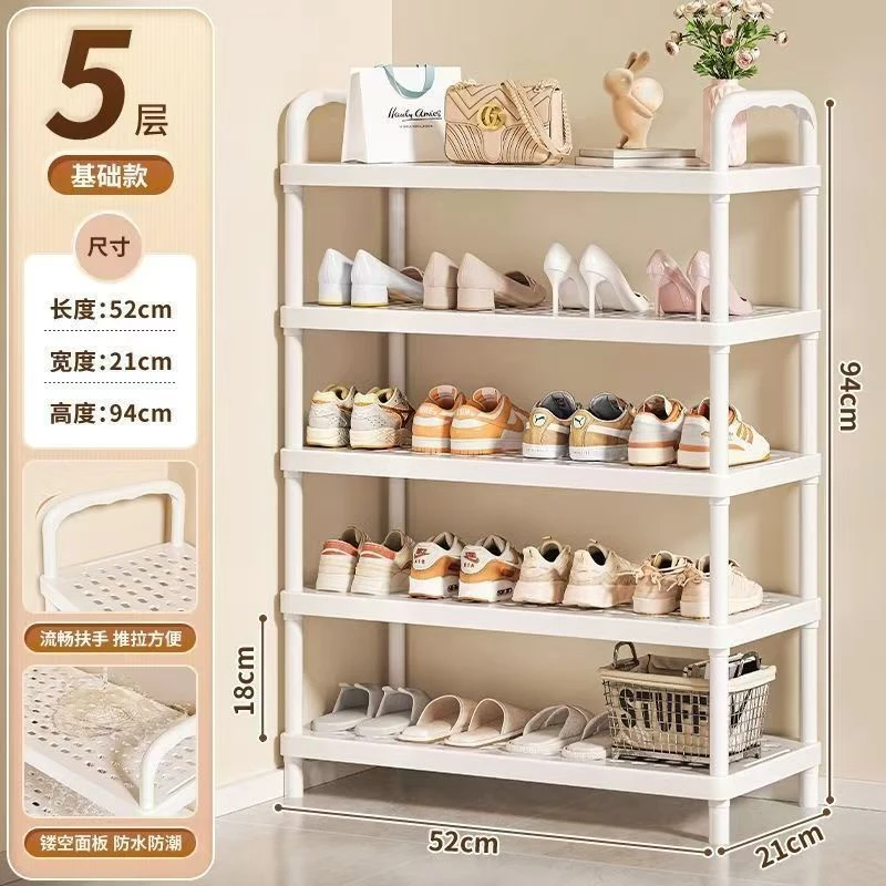 5层鞋架置物架收纳储物架移动推车带轮子零食架卧室卫生间宿舍1A