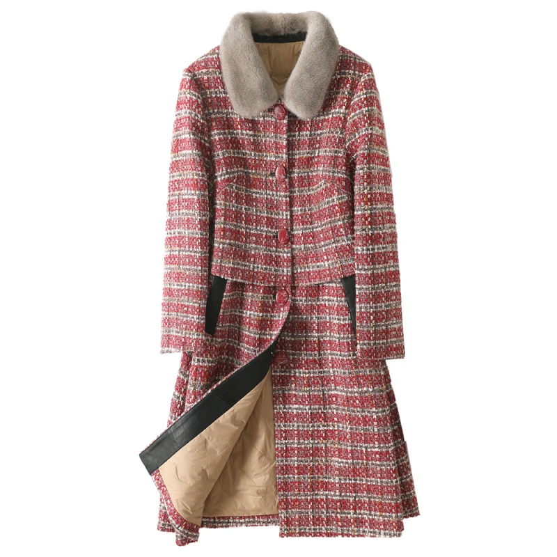 【火苗】  鹅绒服大衣女鹅绒风衣中长款气质时尚秋冬百搭修身加厚gp