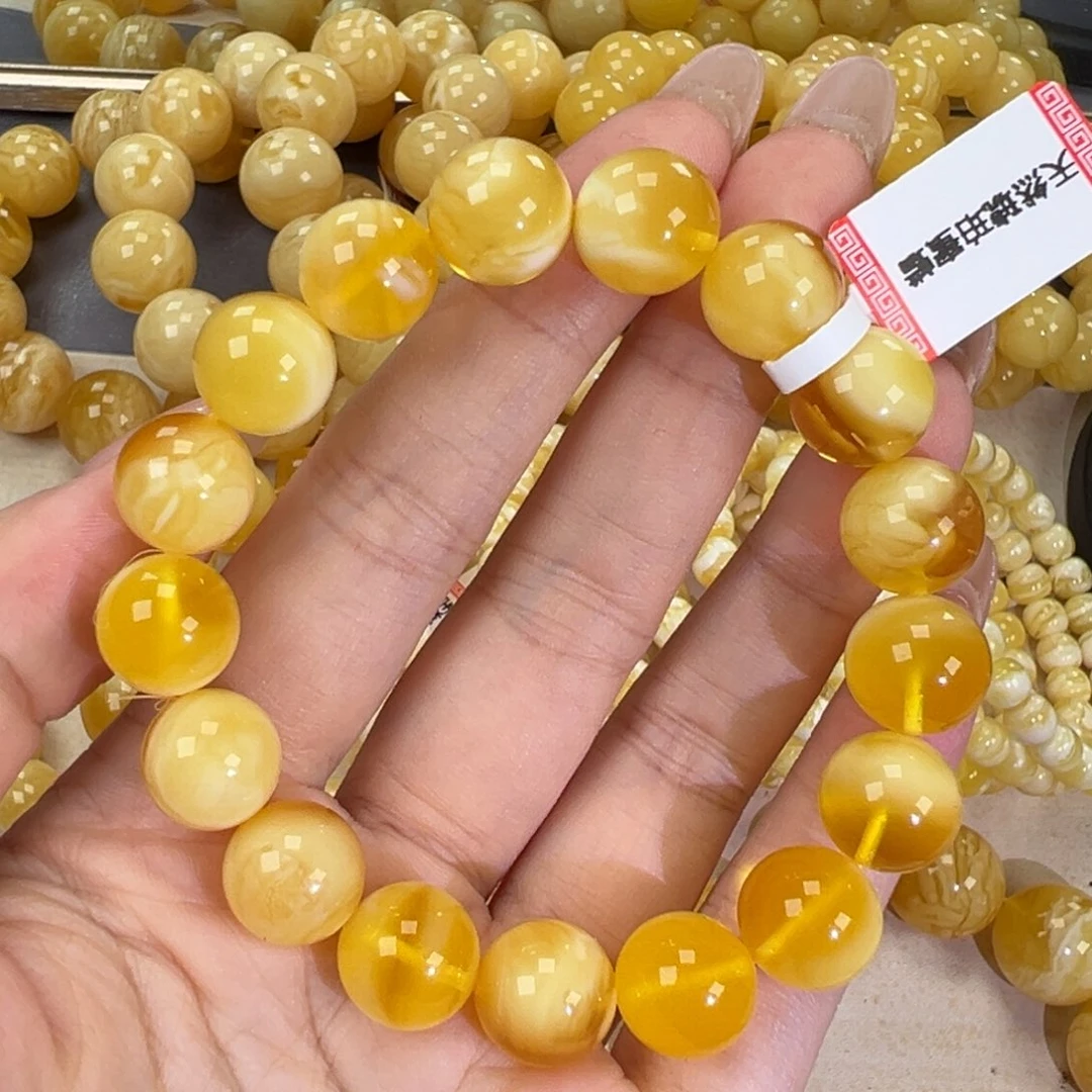 手链琥珀未镶嵌17.6金白