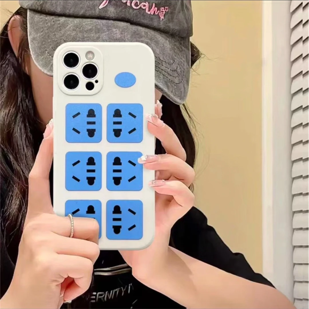 搞怪插座遥控器16/16pro魔方手机壳x/xs潮款全包13/14/15防摔软壳