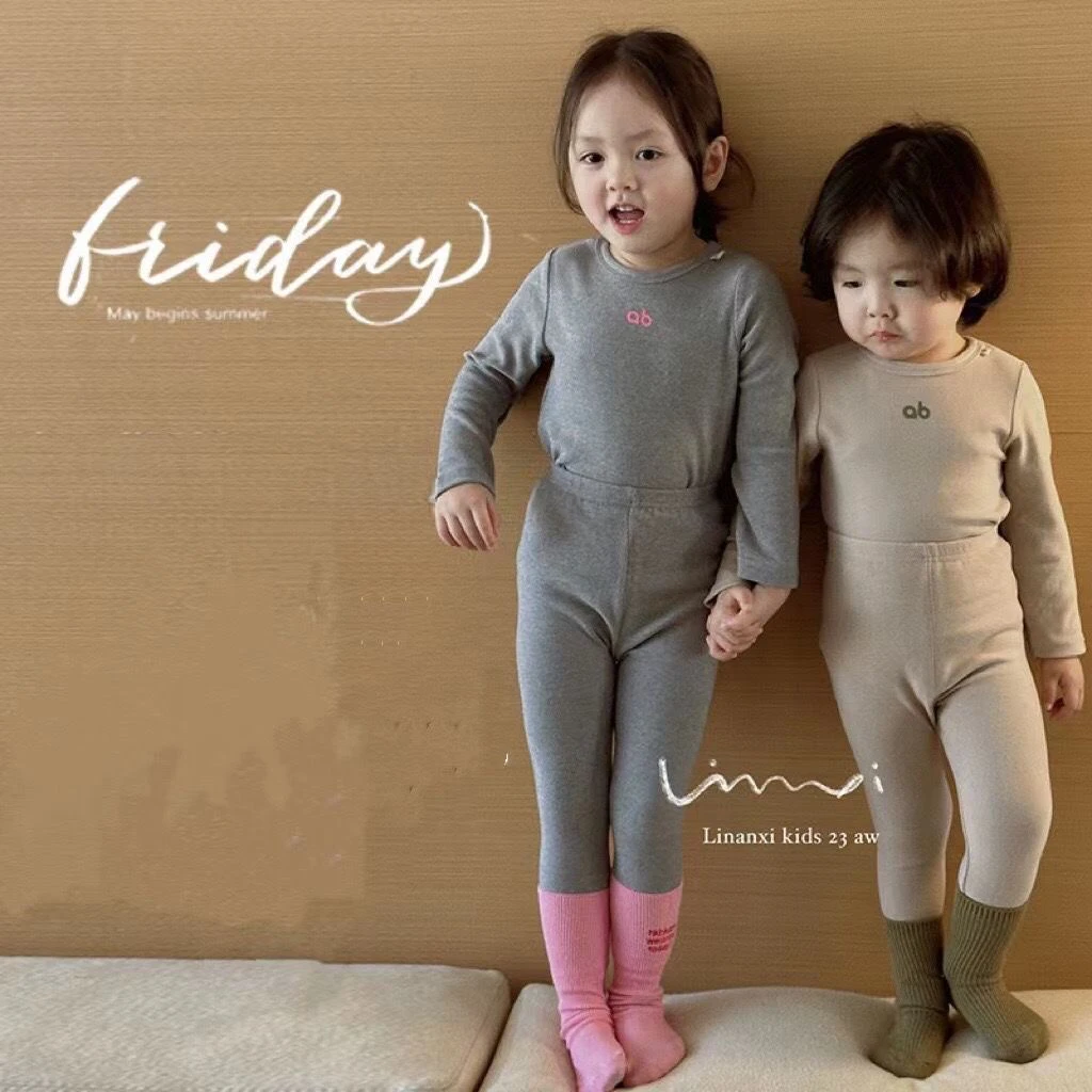 儿童全衣无骨睡衣德绒秋冬保暖内衣套装男女童打底秋衣裤家居服