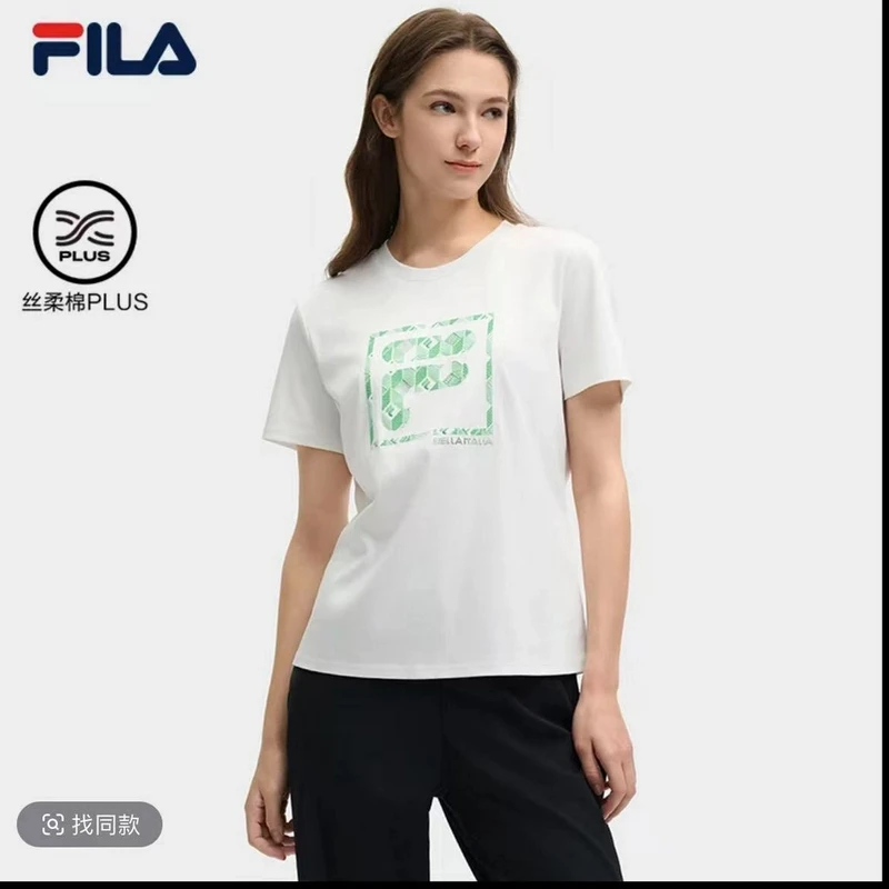 Fila/斐乐女款户外T恤运动时尚休闲夏季春夏印花圆领F11W528110F