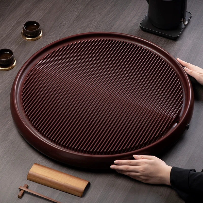 高端新款圆形电木茶盘家用办公室功夫茶具泡茶台电胶木茶托盘茶海