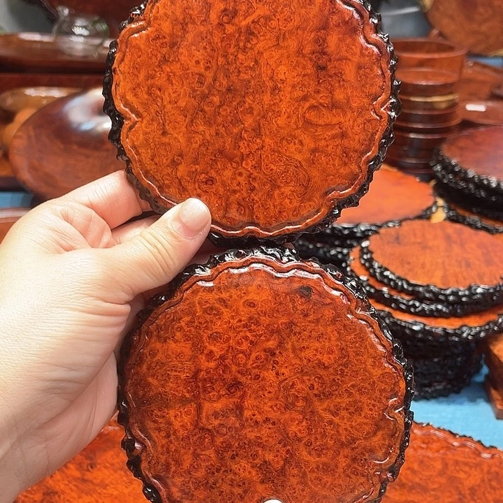 木缅花榴疤壶承11厘米