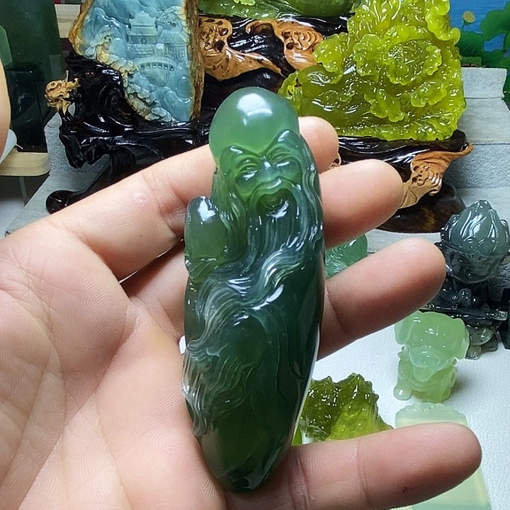 蛇纹石玉未镶嵌手把件