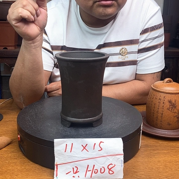 紫砂花盆货号一只H008