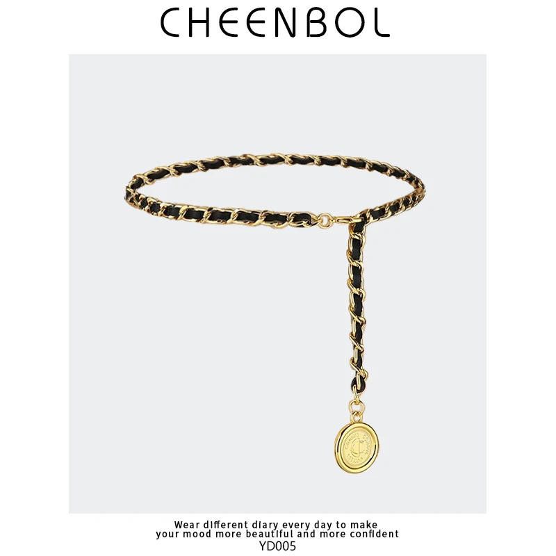 YD005小香风腰链新款连衣裙高级感链条装饰配西装收腰细腰带女