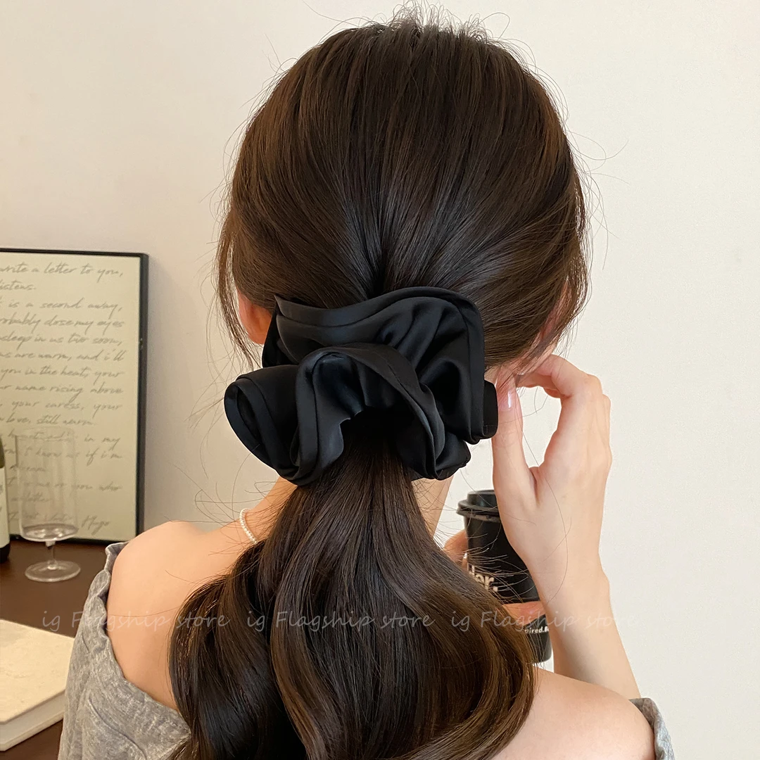 法式高级感大肠发圈女甜美木耳边花苞扎头发马尾头绳温柔气质发绳