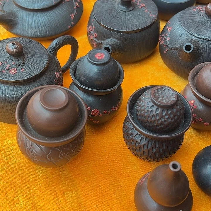 瞳***寒建水紫陶小摆件手作特价3个