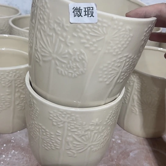 多肉绿植陶瓷花盆9.9包邮,有孔