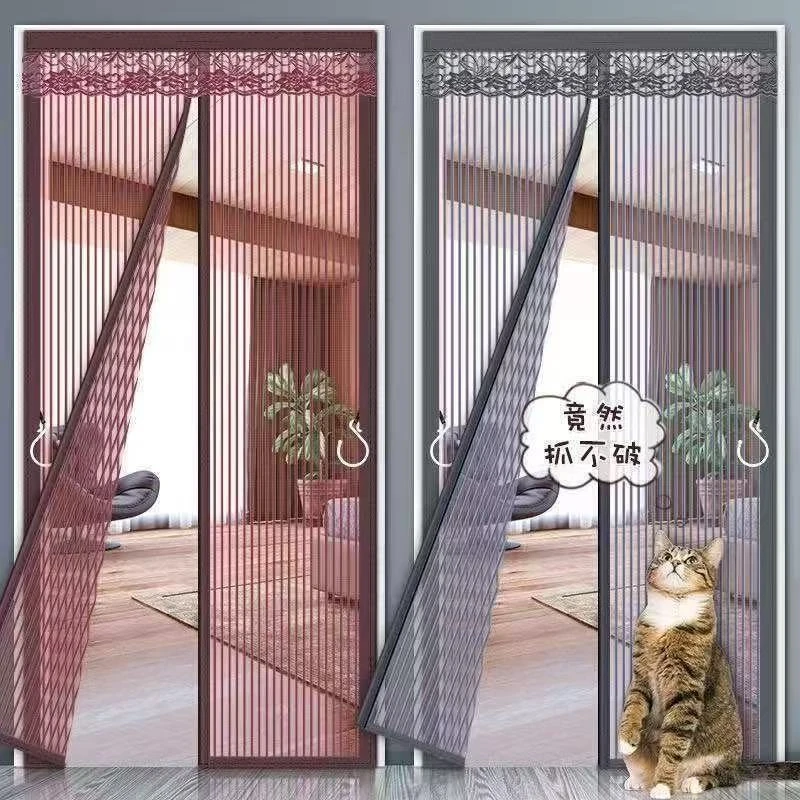 【房门纱门】防蚊门帘魔术贴磁吸磁性自吸纱门免打孔纱门防蝇尘高档