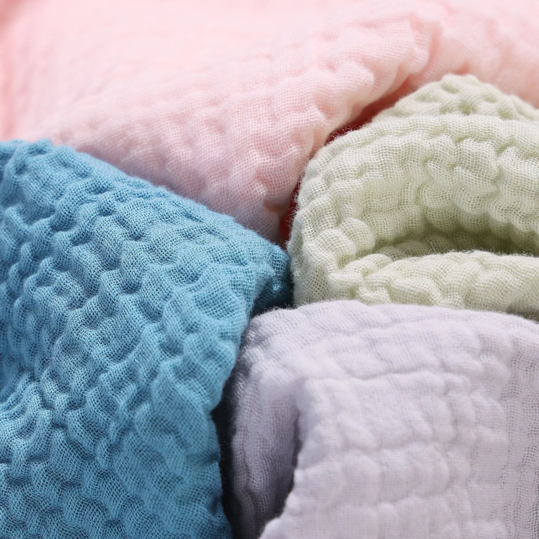 全棉双层皱皱棉布料diy首选布料