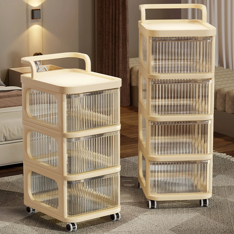 零食置物架小推车防尘抽屉式收纳可移动分层卫生间厨房储物柜家用