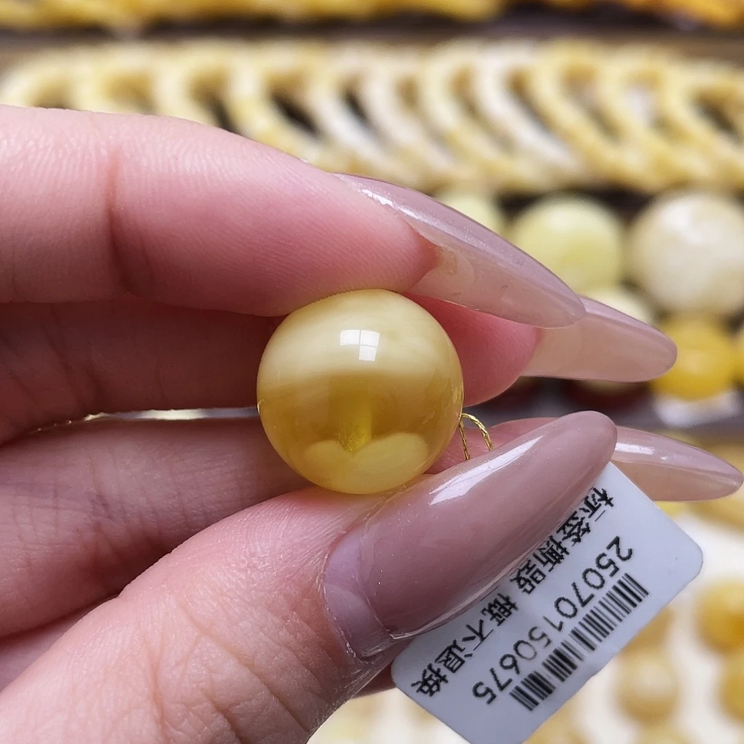 s***ʏ琥珀未镶嵌裸石15.7mm圆珠