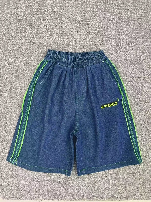 502254童装男童牛仔裤五分裤2025夏季宝宝韩版潮酷洋气男孩牛仔裤