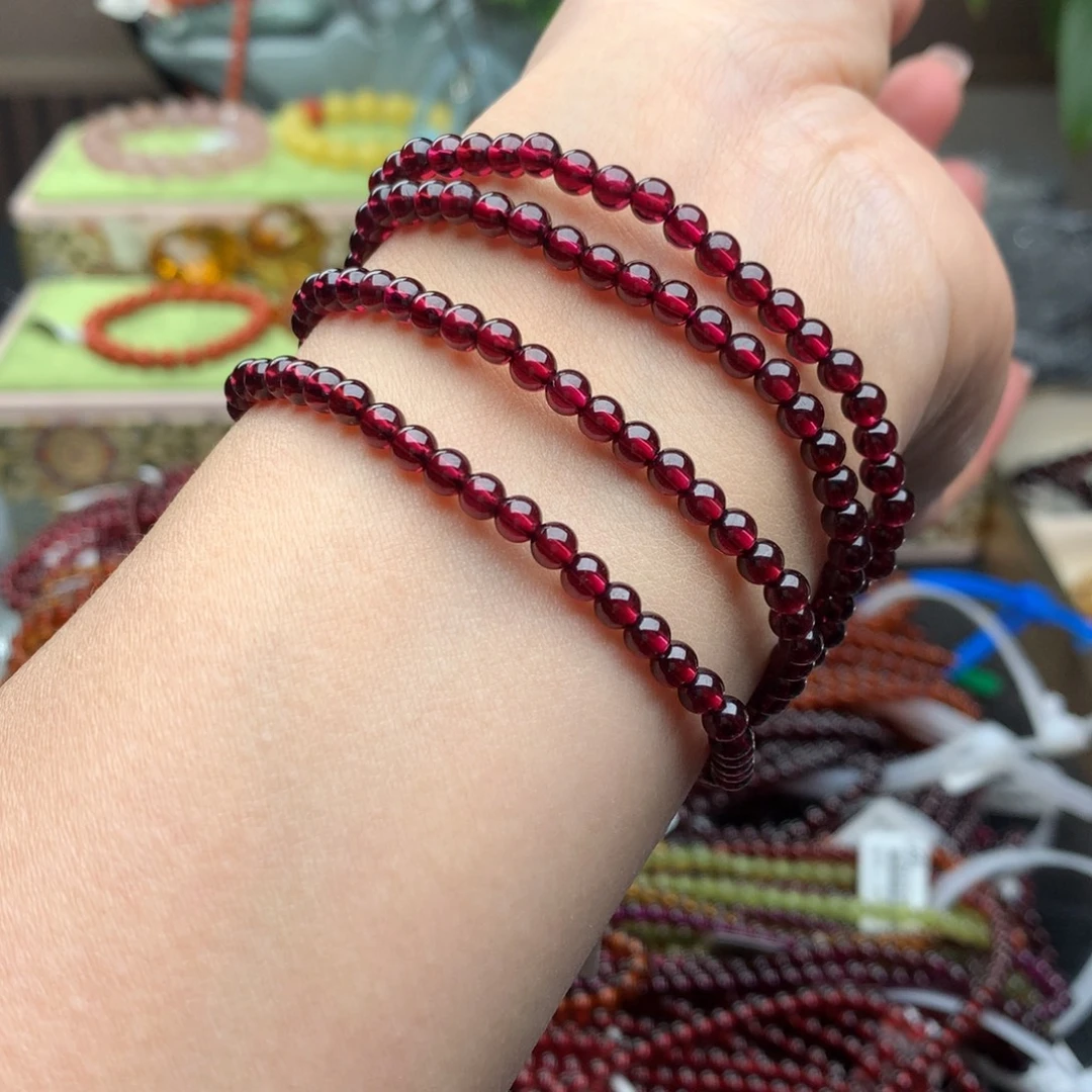 石榴石手链未镶嵌手串4.3
