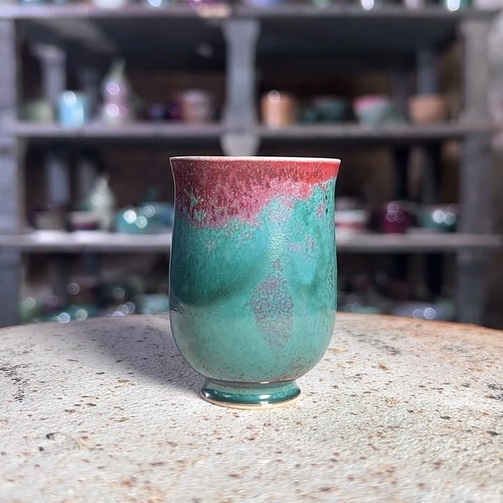 瓷片钧瓷小摆件杯子634