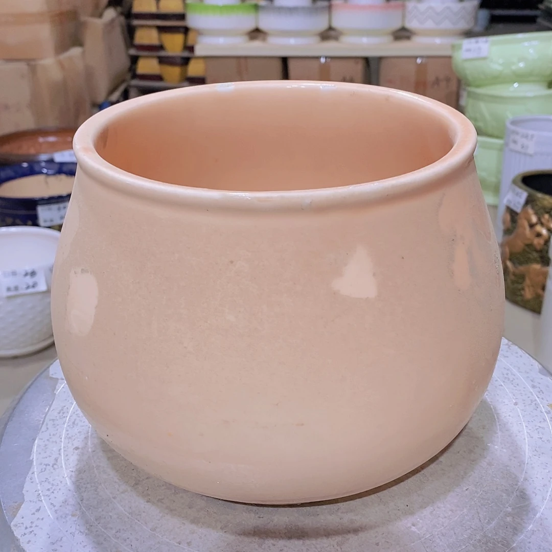 【闪购商品】陶瓷微瑕花盆-048-1个米色